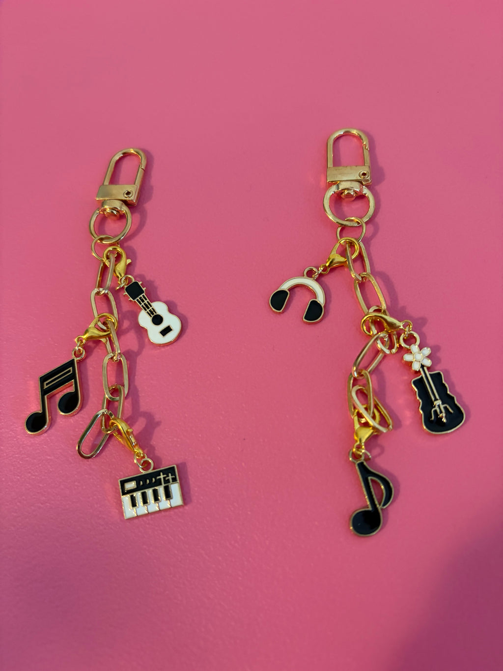 Dainty Golden Charm Keychain 𝄞⋆ ݁♪ .