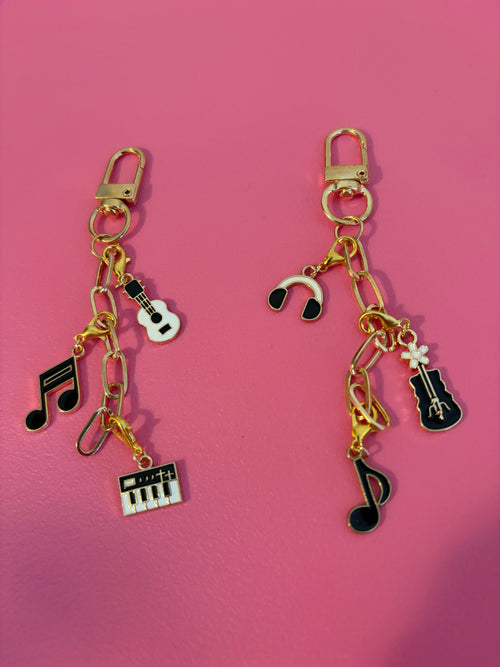 Dainty Golden Charm Keychain 𝄞⋆ ݁♪ .