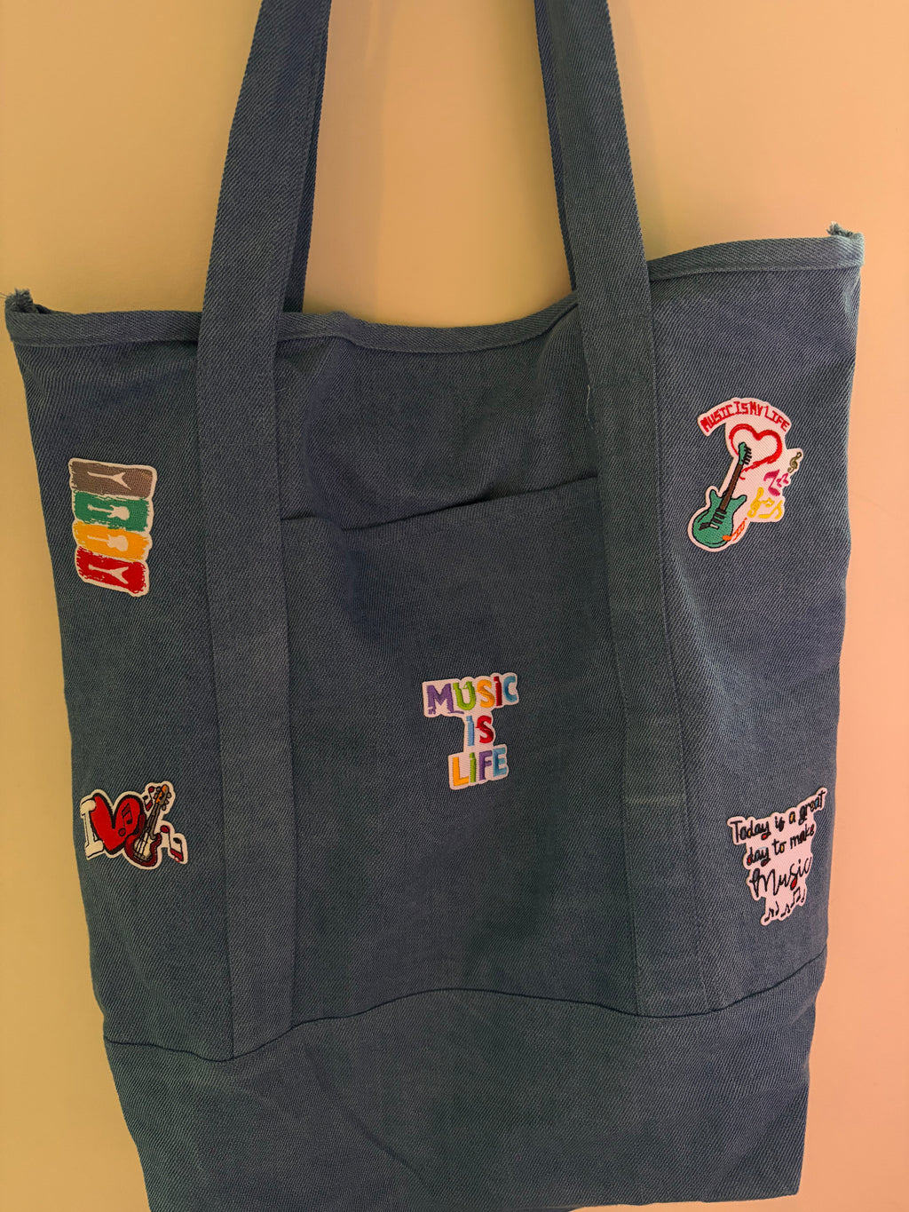 Unique Music Patch Tote Bag 𑣲𝄞ᯤ