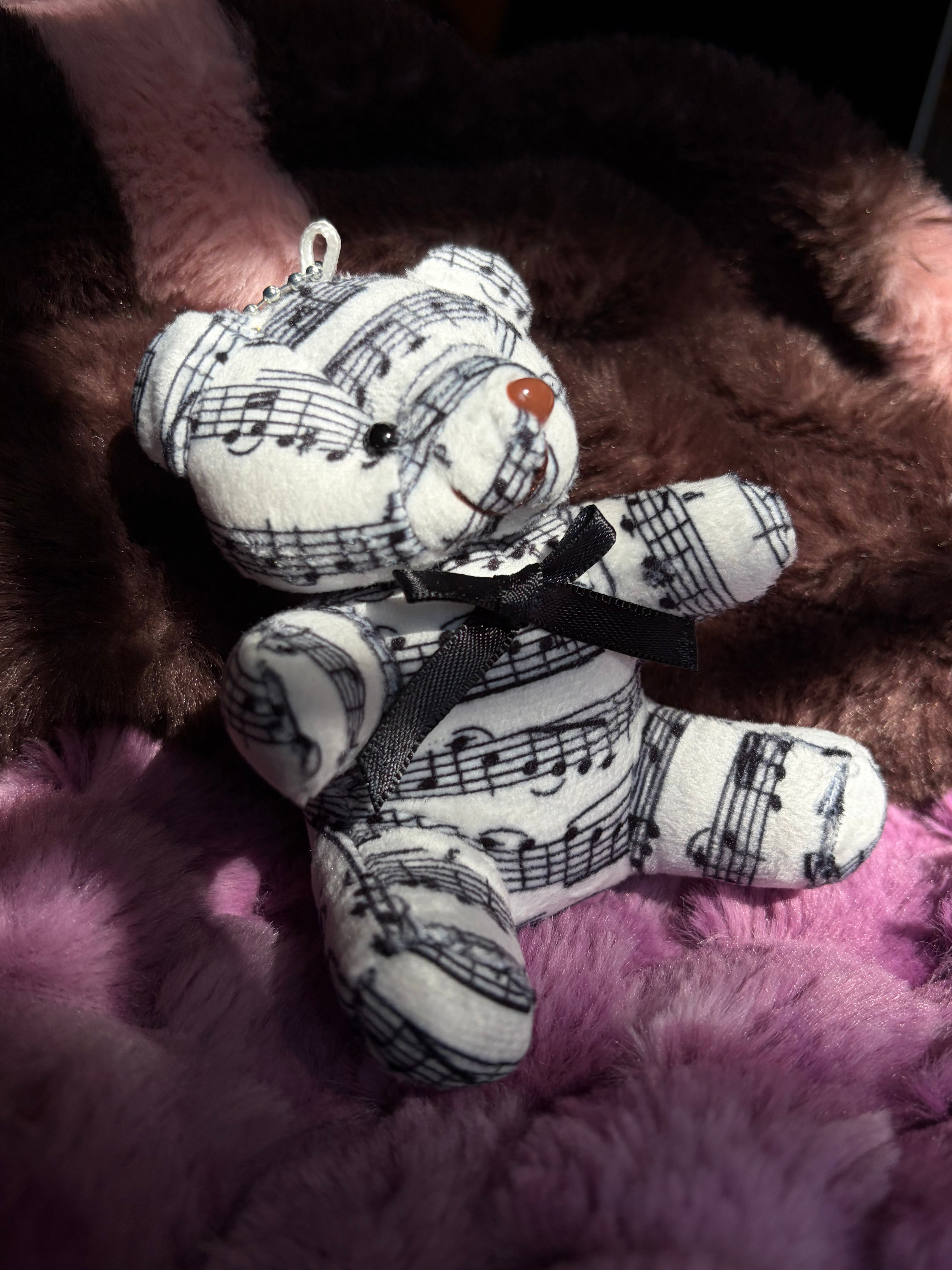 Cutsie Musical Notation Bear Plushie Bag-Charm (Keychain) ♪♡