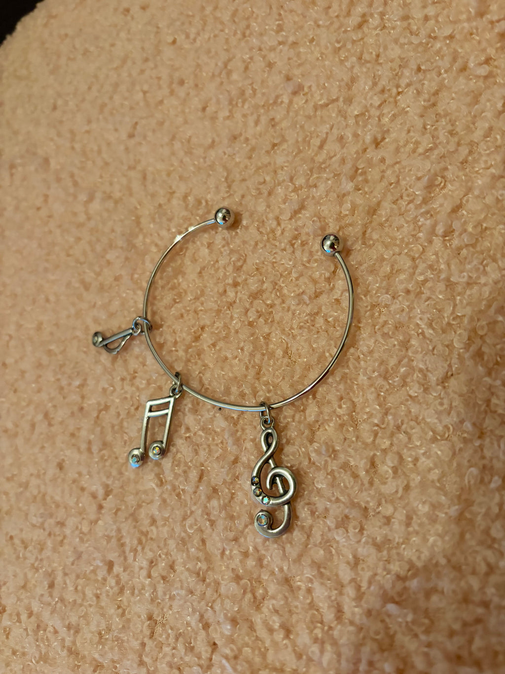 Silver Musical Notation Bangle ᯓ‎𝄞 ˎˊ˗
