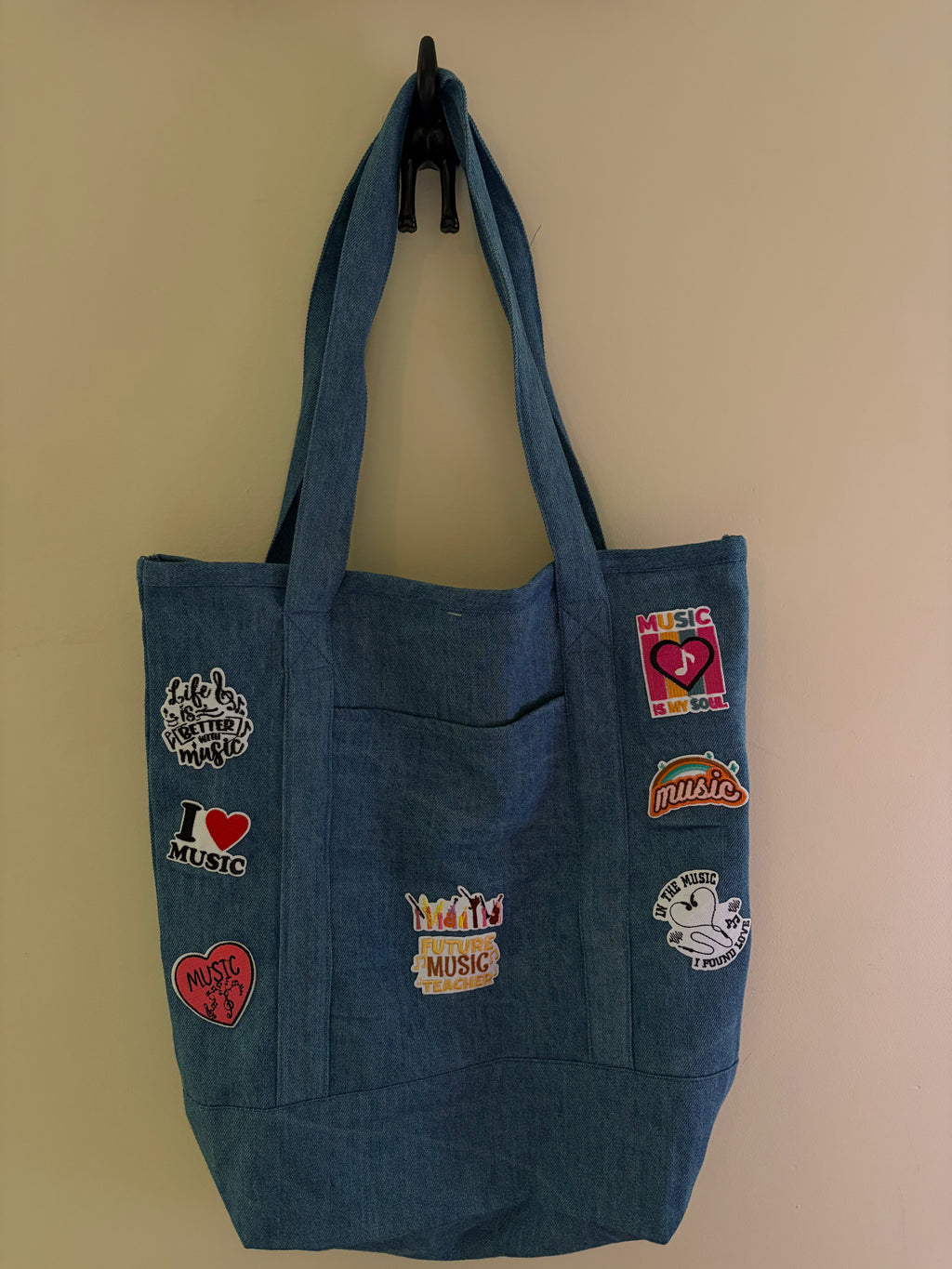 Unique Music Patch Tote Bag 𑣲𝄞ᯤ