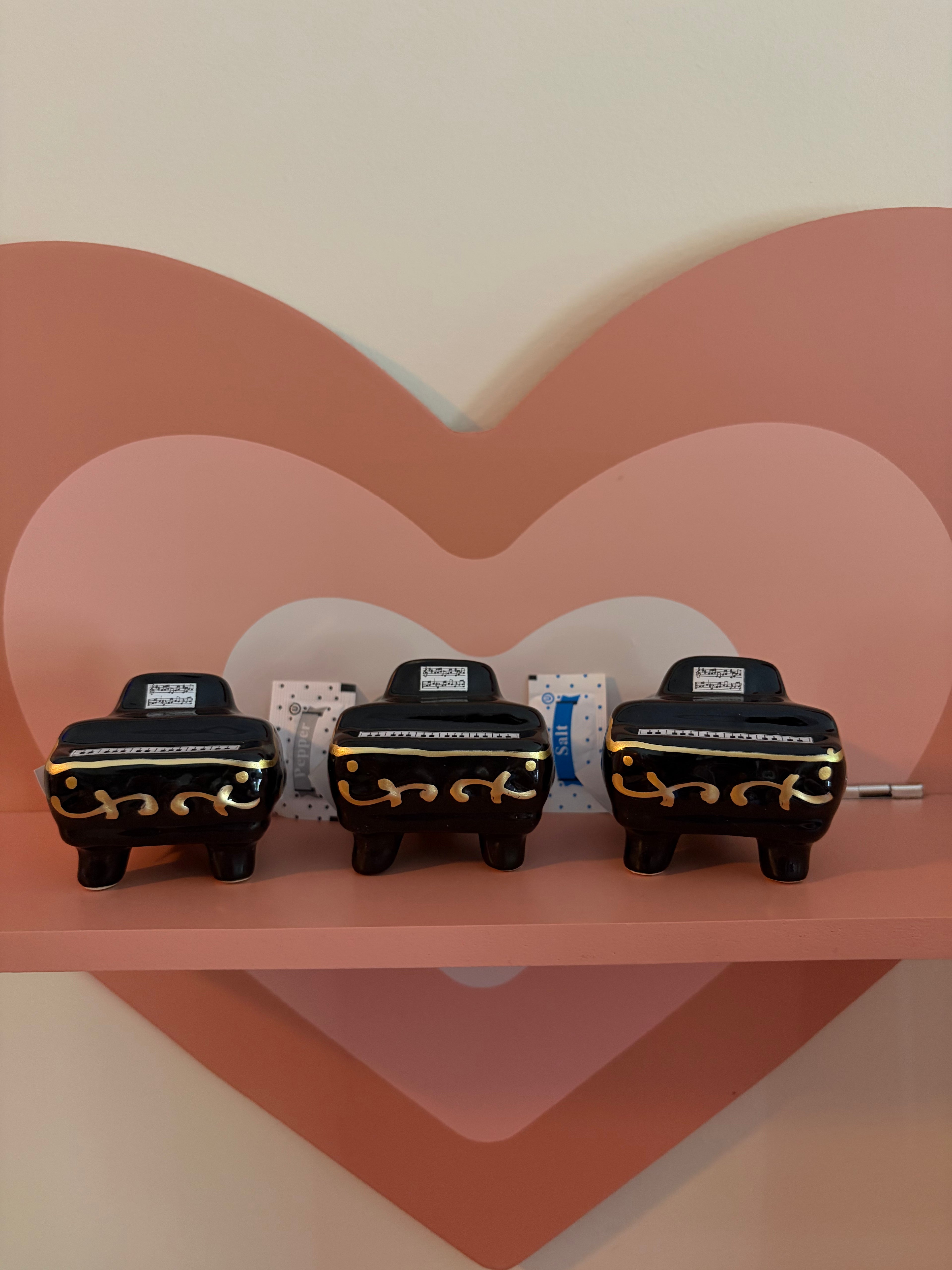 Lil Grand Piano Salt/Pepper Shakers ♬𝄞.ᐟ